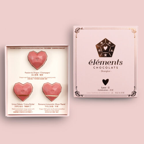 Element love box+cover shadow pink background Love Element Pralines – 木